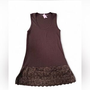 Urban Behavior Chocolate Tank Top with Floral Lace